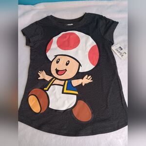 Super Mario TM & 2023 Nintendo Kids L Unisex Black Graphic T-Shirt NWT